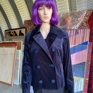 Ralph Lauren Navy Blue Velveteen Pea Jacket